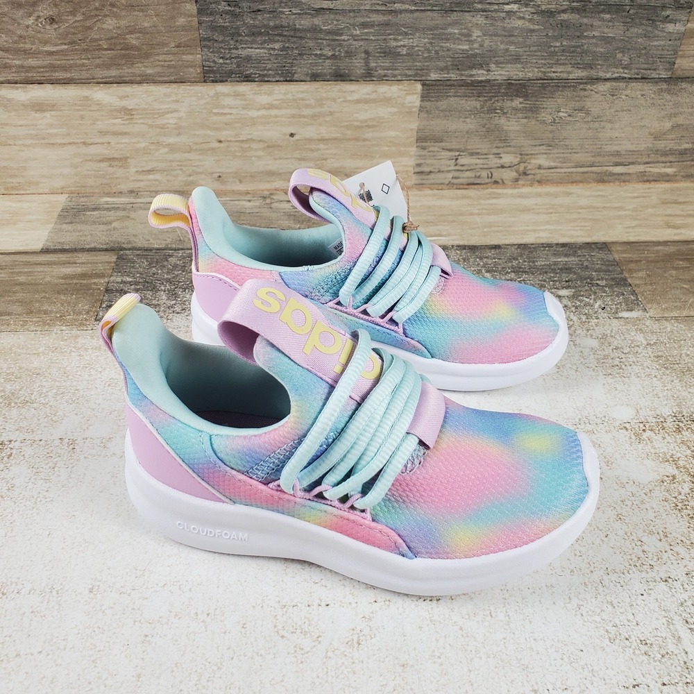 Adidas Lite Racer Adapt 7.0 Kids Shoes Sz 11 Bliss Lilac Halo Mint Powder Yellow